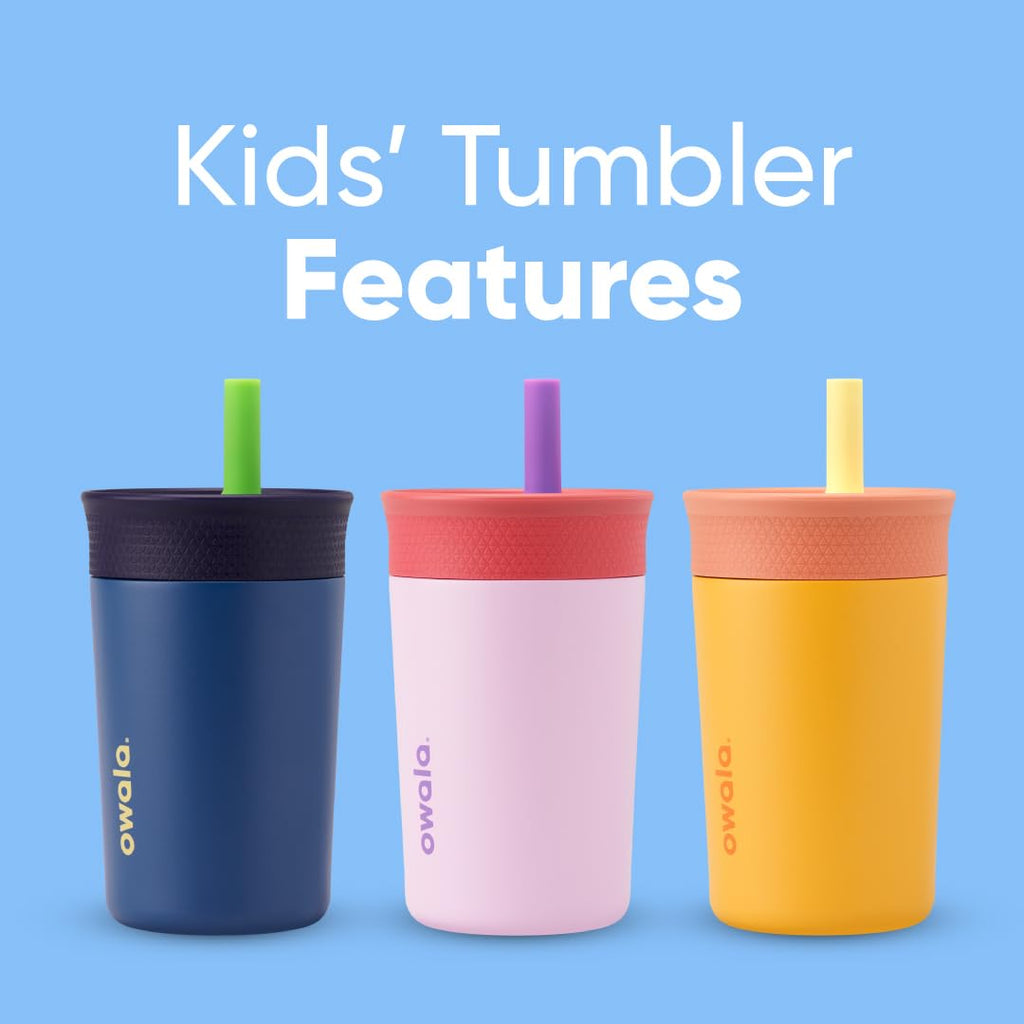 Owala Tumbler Kids Stainless Steel Water Bottle 12 oz Home Base