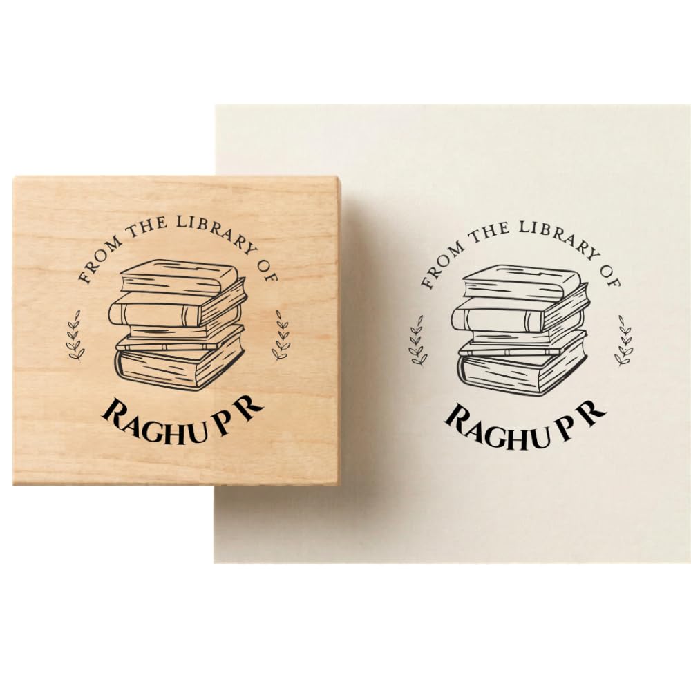 Personalised Kids Stamp with Your Name for School Book (3.5 cm Dia), customised for Stamping Books for Readers, Great Gift for booklovers, Kids, Scrap Book Journels