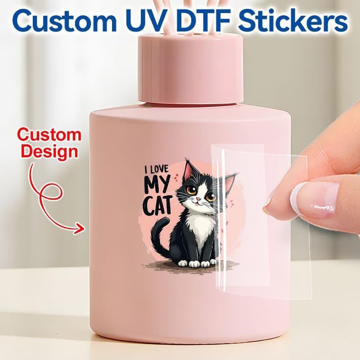 Customized UV Ink Transfer (UV DTF) Stickers, Professional Logo and Photo Printing, Raised Effect, Indoor Outdoor