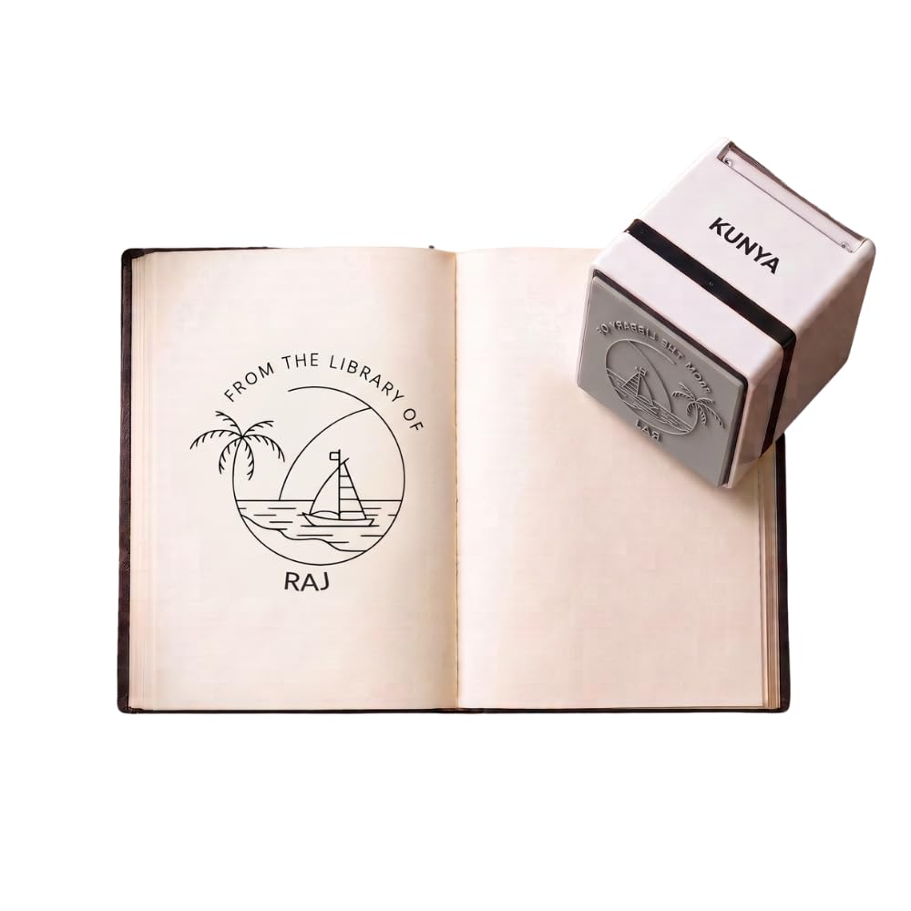 Personalised Beach Reader Self Inking Book Stamp