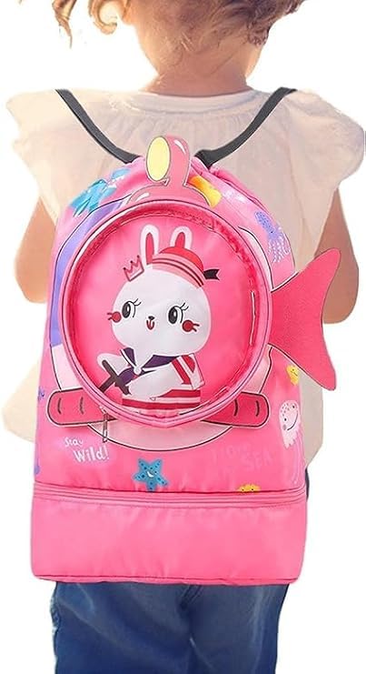 Ji and Ja® Kids Swimming Bag Cute Beach Backpack for Kids, Girls & Boys | Wet & Dry Gym Backpack, Sports Gym Bag for Men Women Waterproof Swimming
