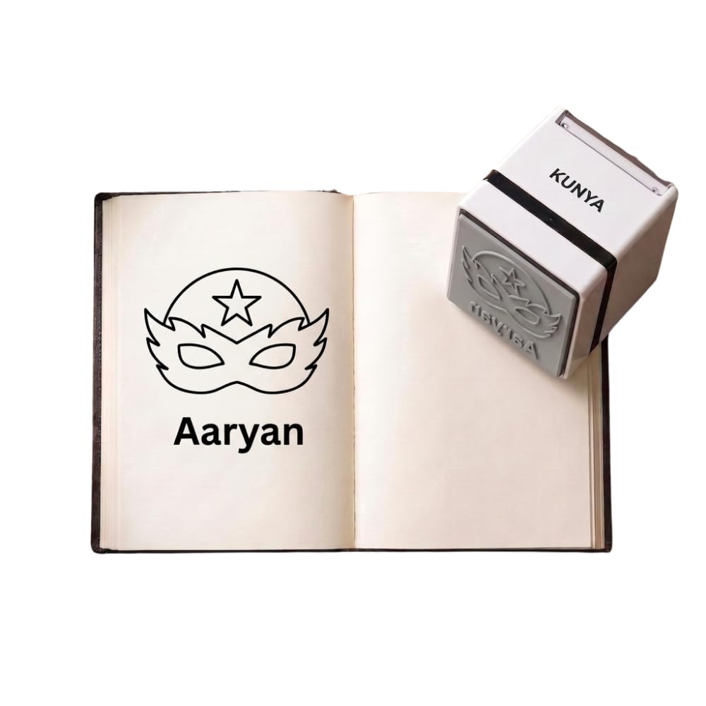 Personalised Caption Mask Self-Inking Book Stamp – 3.5 cm