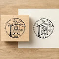Personalised Swinging Girl Wooden Book Stamp