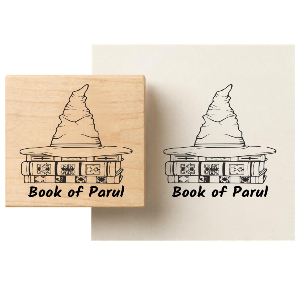 Personalised Kids Stamp with Your Name for School Book (3.5 cm Dia), customised for Stamping Books for Readers, Great Gift for booklovers, Kids, Scrap Book Journels (Magical Castle)