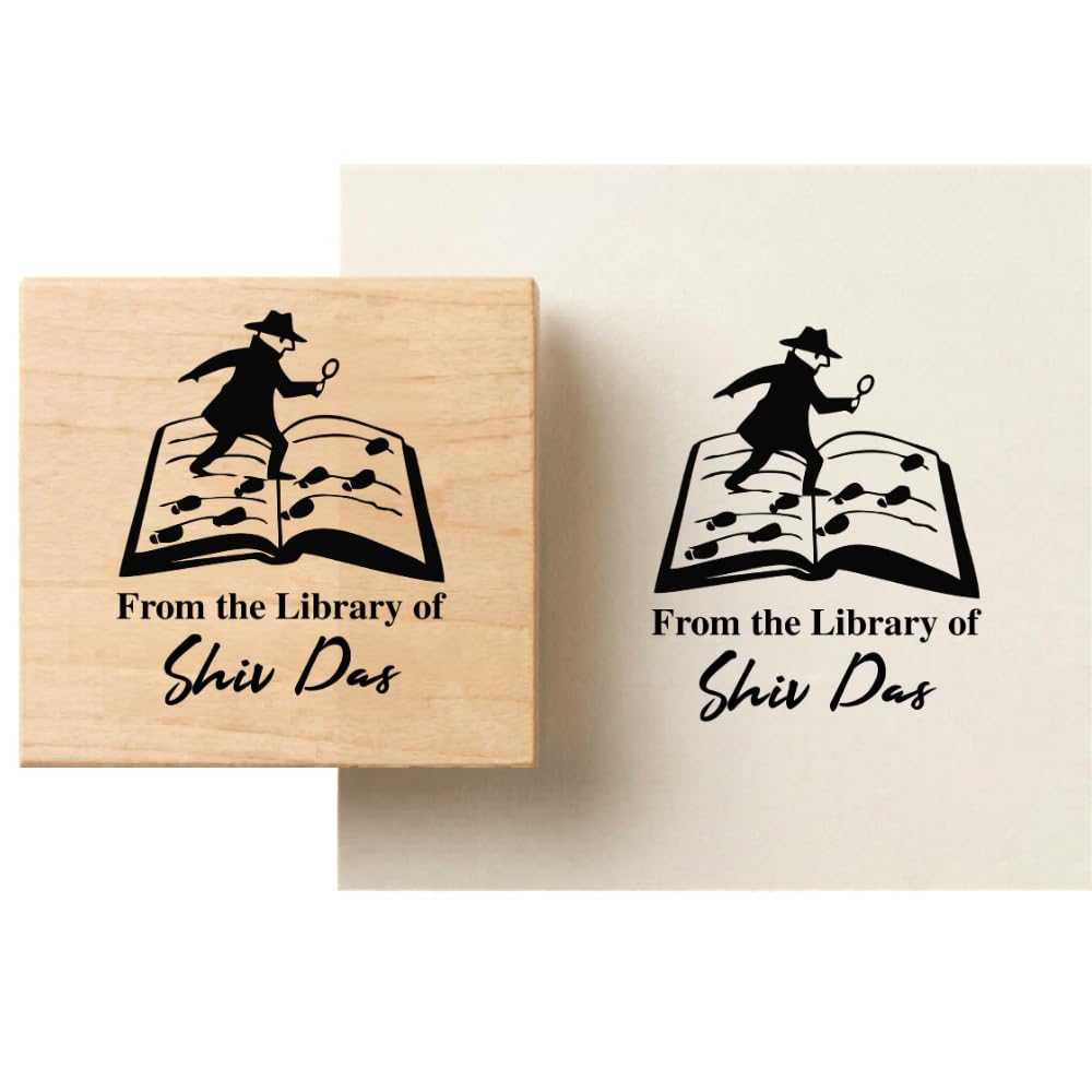 Personalised Kids Stamp with Your Name for School Book (3.5 cm Dia), customised for Stamping Books for Readers, Great Gift for booklovers, Kids, Scrap Book Journels