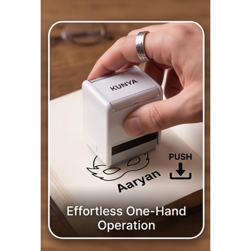 Personalised Caption Mask Self-Inking Book Stamp – 3.5 cm