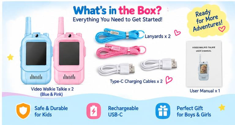Children's Talking Toy with Video & Voice Calling Camera, Blue and Pink