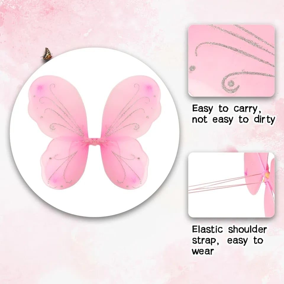 Baby Girl's Fairy Butterfly Wings Costume (Pink)