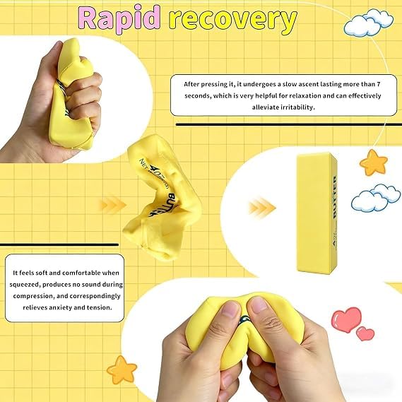 Butter Squishy Toy, 4oz Butter Stress Relief Squishy Toys, for Anxiety Relief Hand Relax, Office Desk Decor Party Favor Gift (Random Colour)
