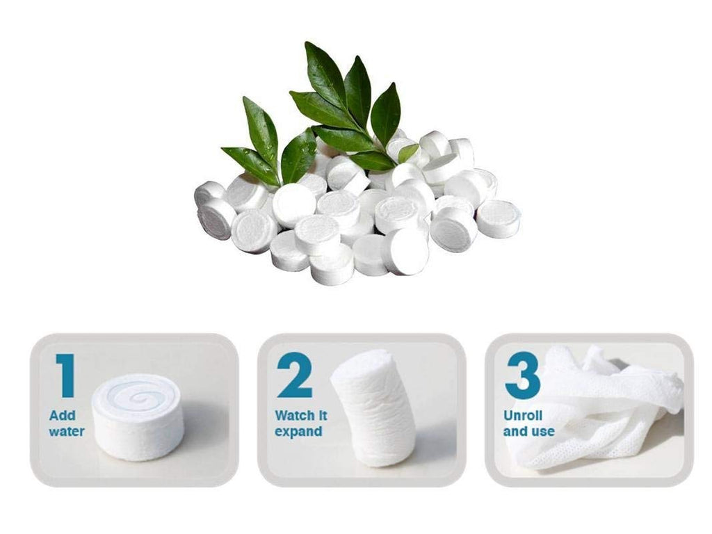 Magic Coin Compress Facial Coin Tablet Tissue Wipes Napkin Candy Packing for 100% Hygine (100)