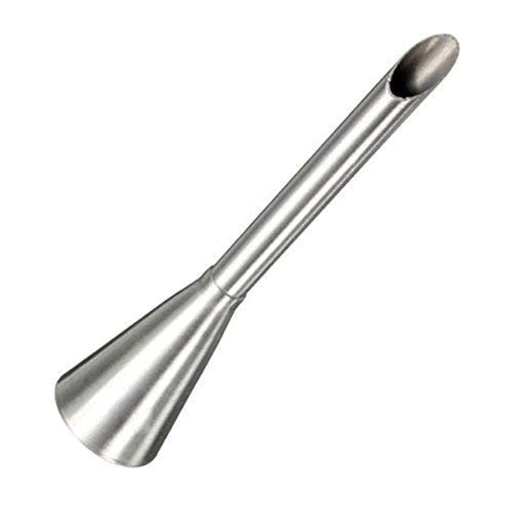 Cream Icing Piping Nozzle Tip Stainless Steel, Chocolate Filling Nozzle for Pasty, Puff, Cream Roll, Dessert, Doughnut, Eclair, Cupcake, Fondant Cake Decorating Long Bakeware Tip Nozzle