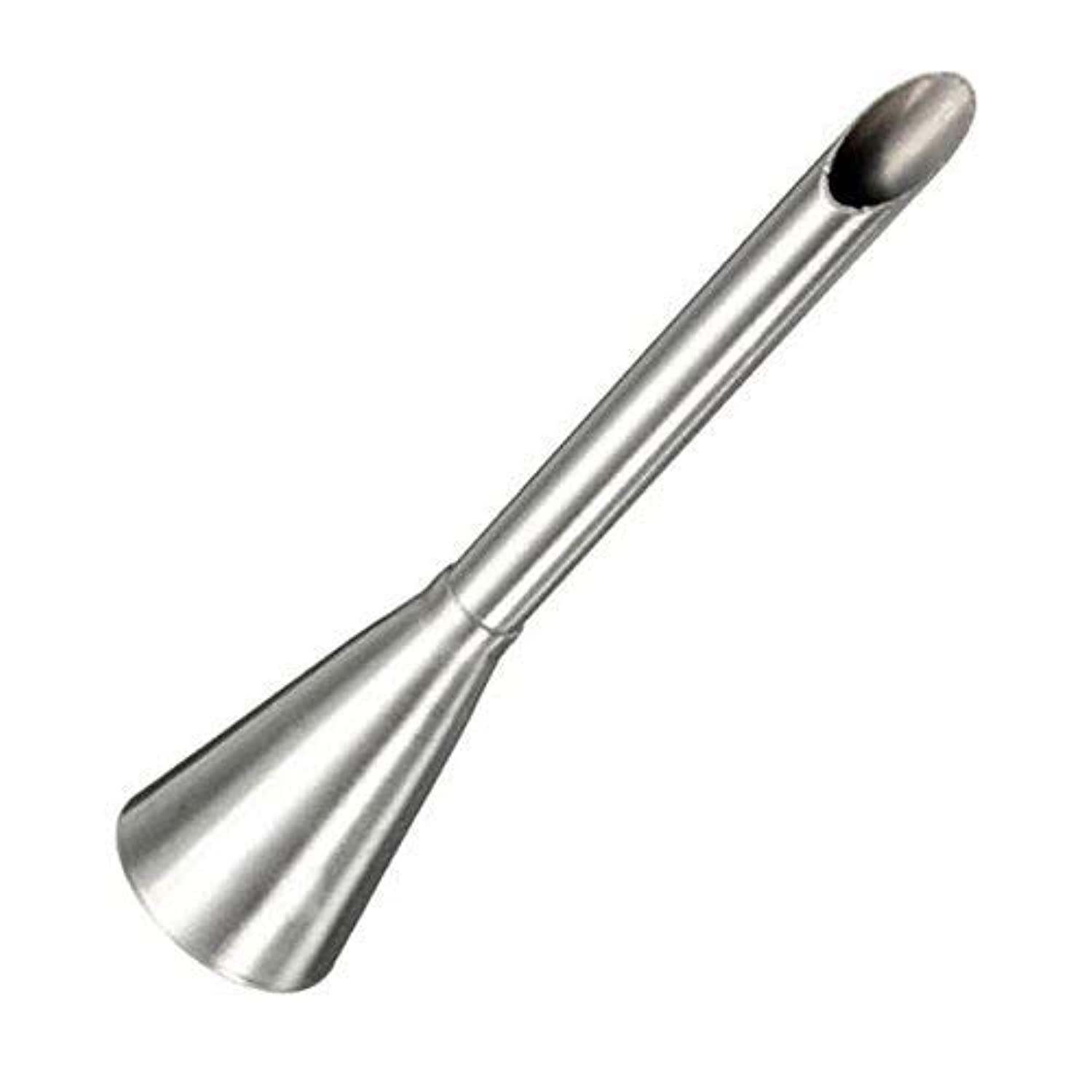 Cream Icing Piping Nozzle Tip Stainless Steel, Chocolate Filling Nozzle for Pasty, Puff, Cream Roll, Dessert, Doughnut, Eclair, Cupcake, Fondant Cake Decorating Long Bakeware Tip Nozzle
