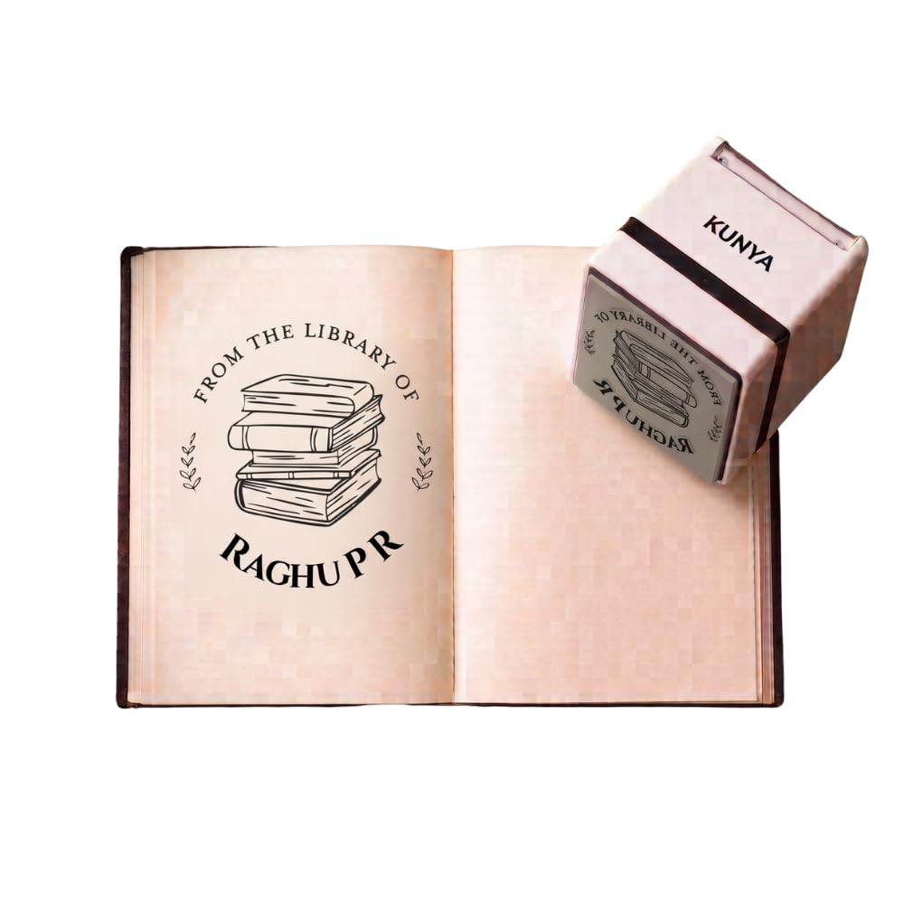 Personalised Classic Library Self-Inking Book Stamp – 3.5 cm