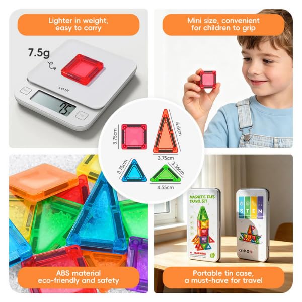 Ji and Ja Magnetic Building Tiles Set 3D Clear Magnet Blocks Toys