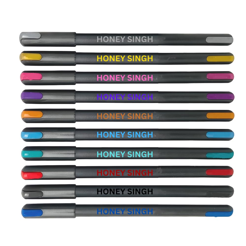 Customised Pen Set of 10 – Personalised UV Printed Pen Multicolor Gel Pen