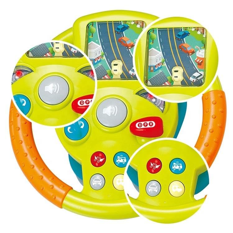 Steering Wheel Realistic Car Driving Simulator with LED Lights, Horn, Gear Lever, Turn Signals, Interactive Sounds & Music | Educational Pretend Play Toy for Boys, Girls 3–6 Yrs