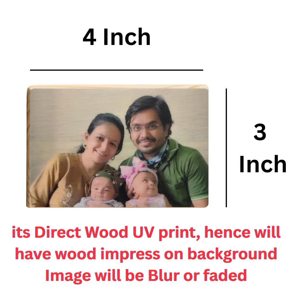 Custom Wooden Photo Frame Gift with Custom Name & Message -Full Print, Landscape
