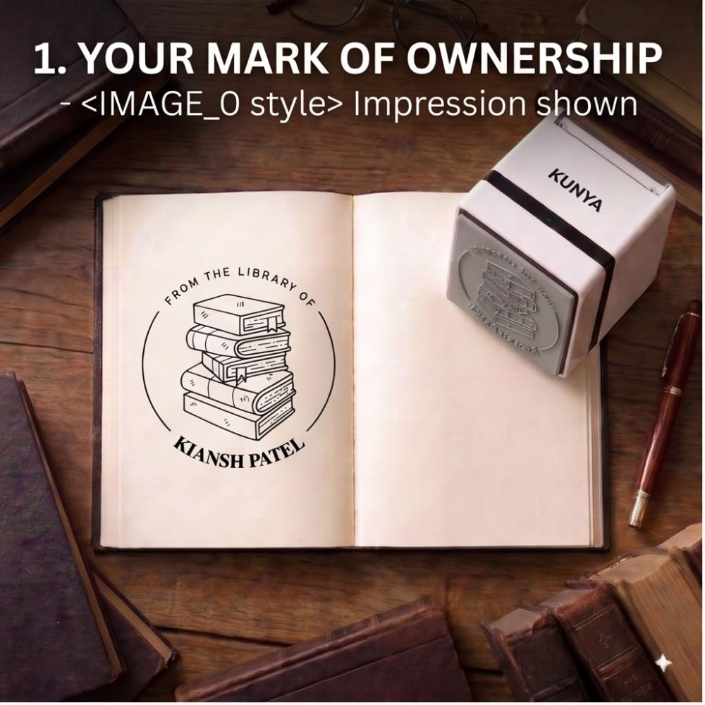 Personalised Bookworm Self-Inking Book Stamp – 3.5 cm