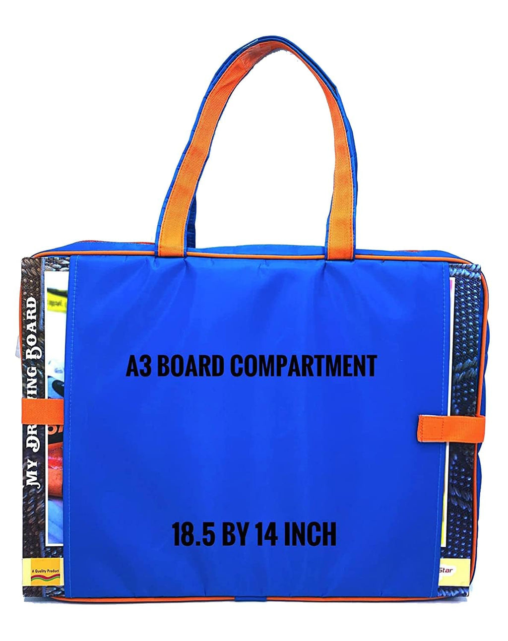 A3 Size Drawing Activity Tote Carrying Bags with Multiple Pockets, Made fro Artist and Drawing Kids Multi Layer (Dino)