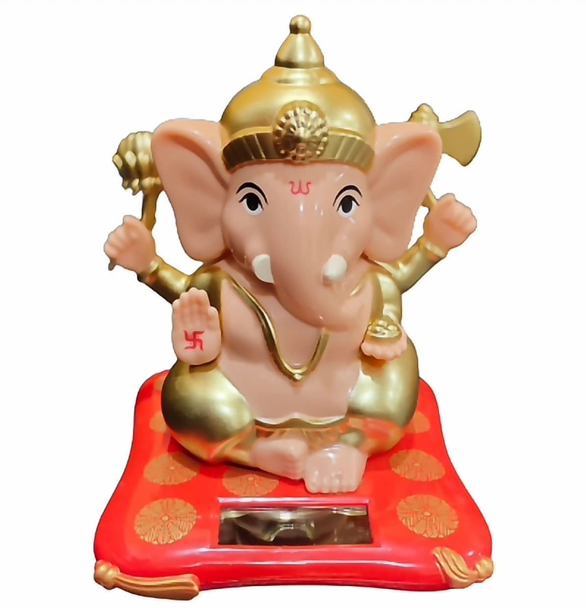 kunya® Moving Hand Solar Powered Ganesha Statue for Car Dashboard Home Decor and Office | Ganpati Bappa | Solar Powered Lord Ganesh ji Moving Hand (Small)