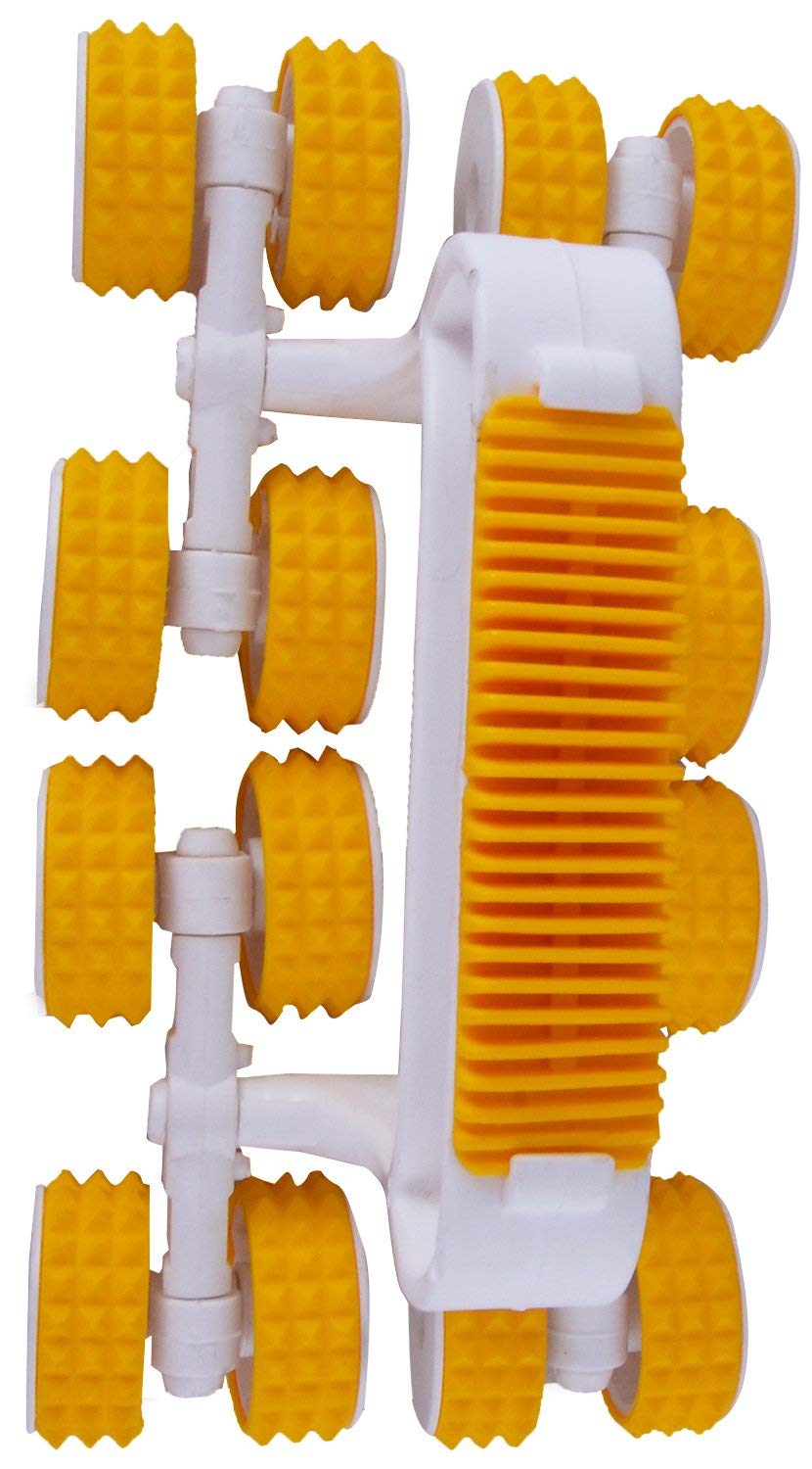 Kunya® Acupressure Hand Roller Full Body Massager Plastic Power Roll Body (Yellow, 17 x 21 x 15cms)