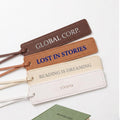 Custom Leatherette Bookmarks with Tassel (4 Pack, Earth & Elegance) – Personalized UV Printed Name & Quote Bookmarks for Book Lovers
