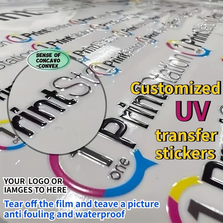 Customized UV Ink Transfer (UV DTF) Stickers, Professional Logo and Photo Printing, Raised Effect, Indoor Outdoor