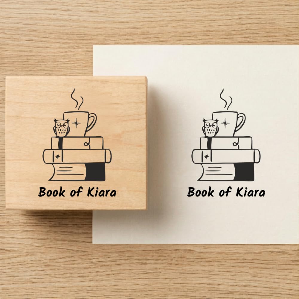 Personalised Kids Stamp with Your Name for School Book (3.5 cm Dia), customised for Stamping Books for Readers, Great Gift for booklovers, Kids, Scrap Book Journels