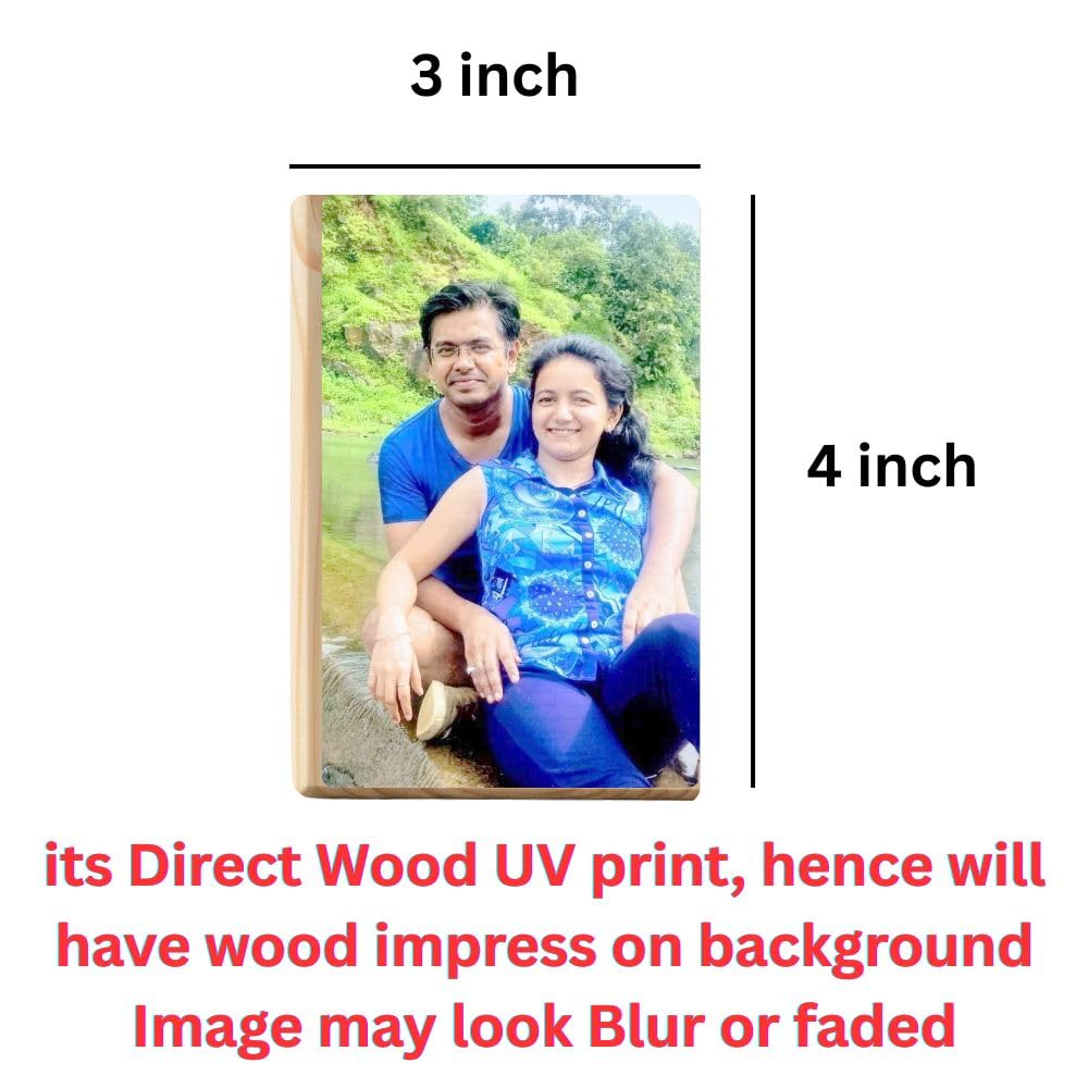 Custom Wooden Photo Frame Gift with Custom Name & Message -Full Print, Landscape