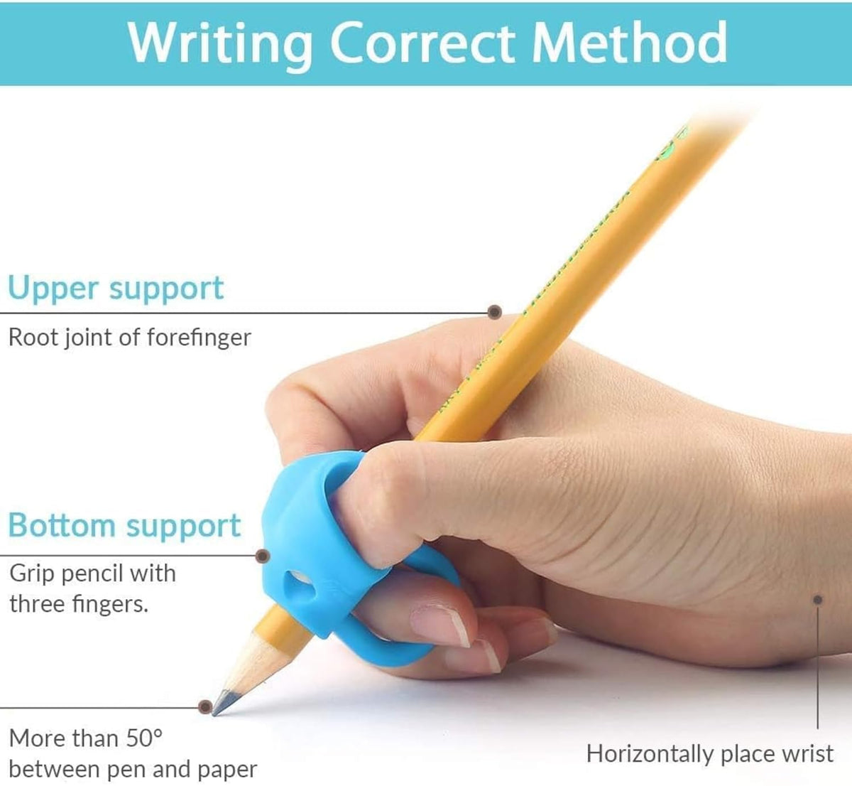 4 PCS Silicone Pencil Finger Grips – Ergonomic Writing Aid for Kids & Adults, Soft Non-Slip Grip for Pens, Pencils & Stylus, Handwriting Comfort Support