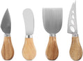4 PCS Cheese Knife Set, Premium Stainless Steel Slicer and Cutter Collection with Wooden Handle (Design 2)