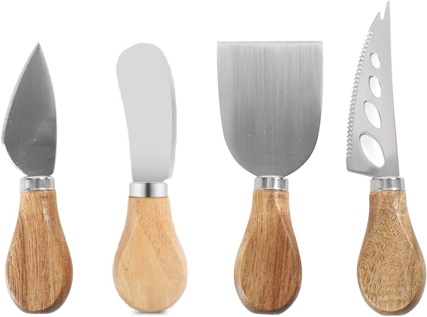 4 PCS Cheese Knife Set, Premium Stainless Steel Slicer and Cutter Collection with Wooden Handle (Design 2)