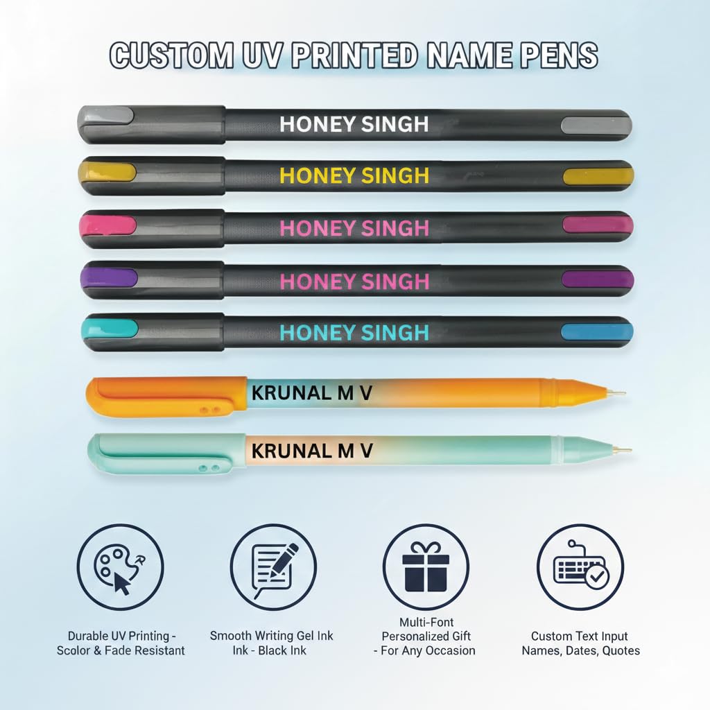 Customised Pen Set of 10 – Personalised UV Printed Pen Multicolor, Ball Point