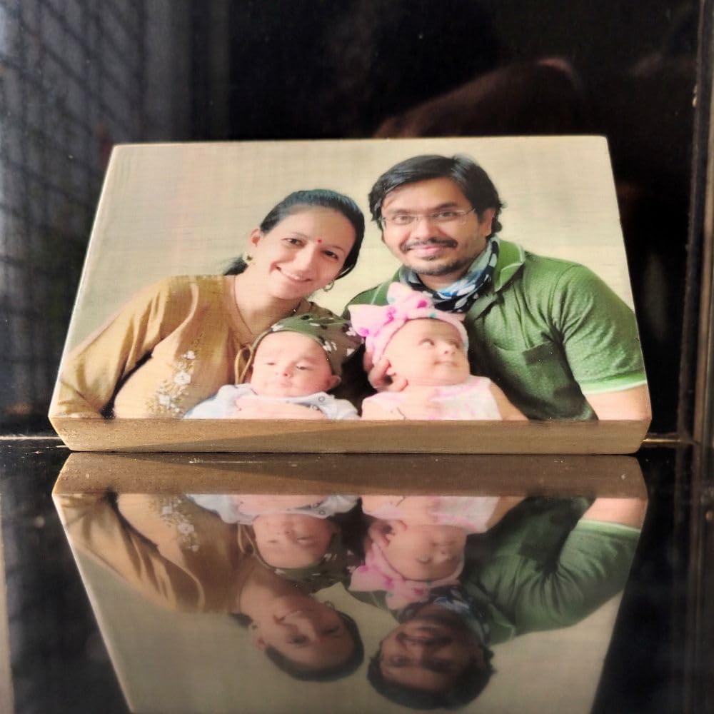 Custom Wooden Photo Frame Gift with Custom Name & Message -Full Print, Landscape