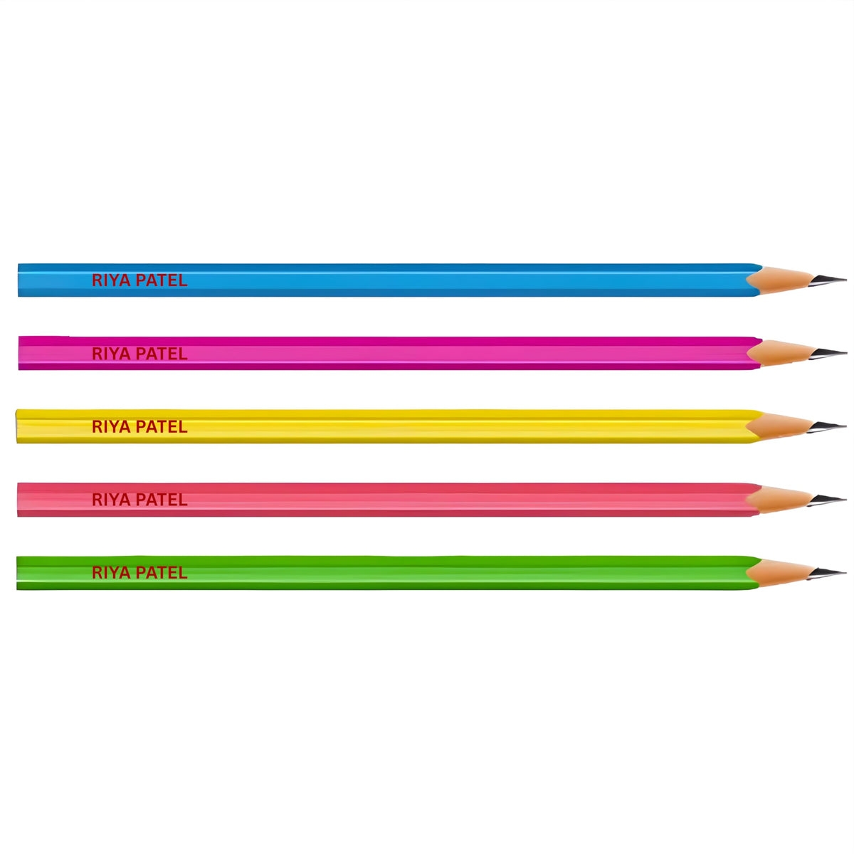 Customised UV Printed Name Pencil for Kids Personalised Pencils for School Birthday Return Gifts With Multiple Text Colour & Wide Range Of Font Option Free Eraser Sharpener(Hexagon, 10)