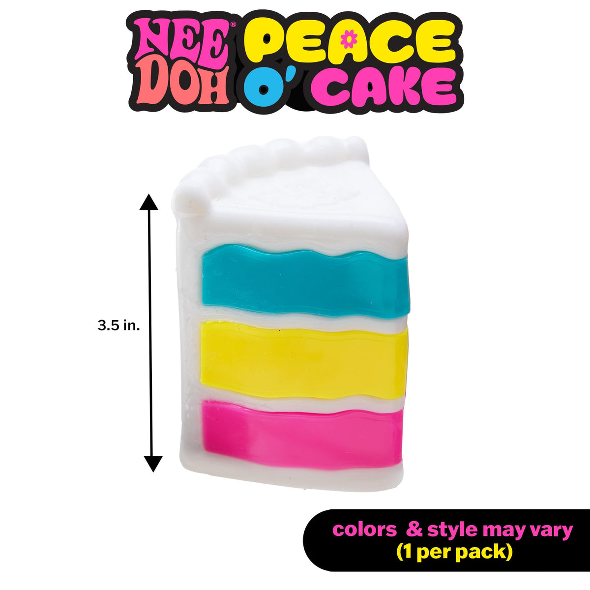 Ji and Ja Needoh Peace O Cake - Sensory Squeeze Toy - Colors May Vary