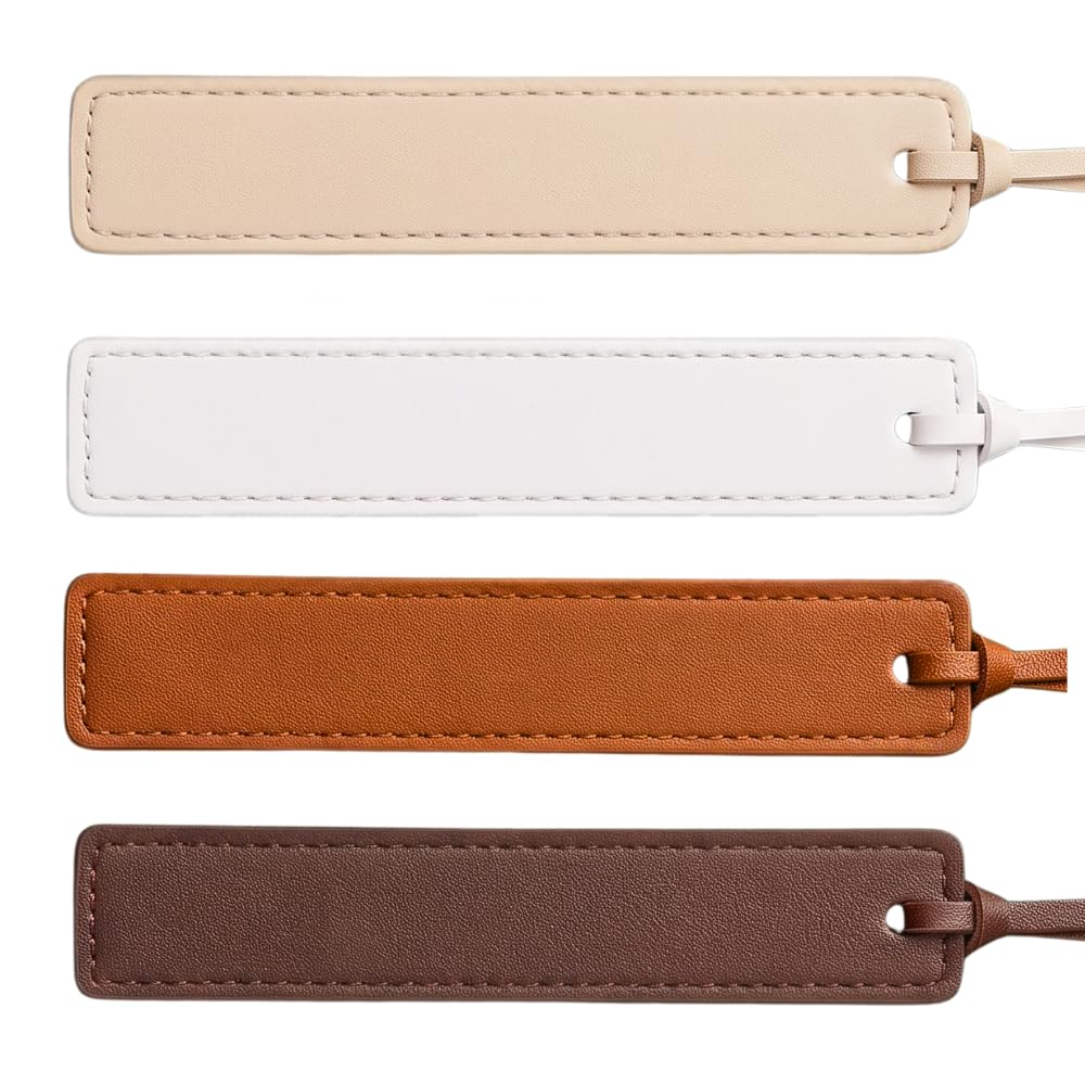 Custom Leatherette Bookmarks with Tassel (4 Pack, Earth & Elegance) – Personalized UV Printed Name & Quote Bookmarks for Book Lovers