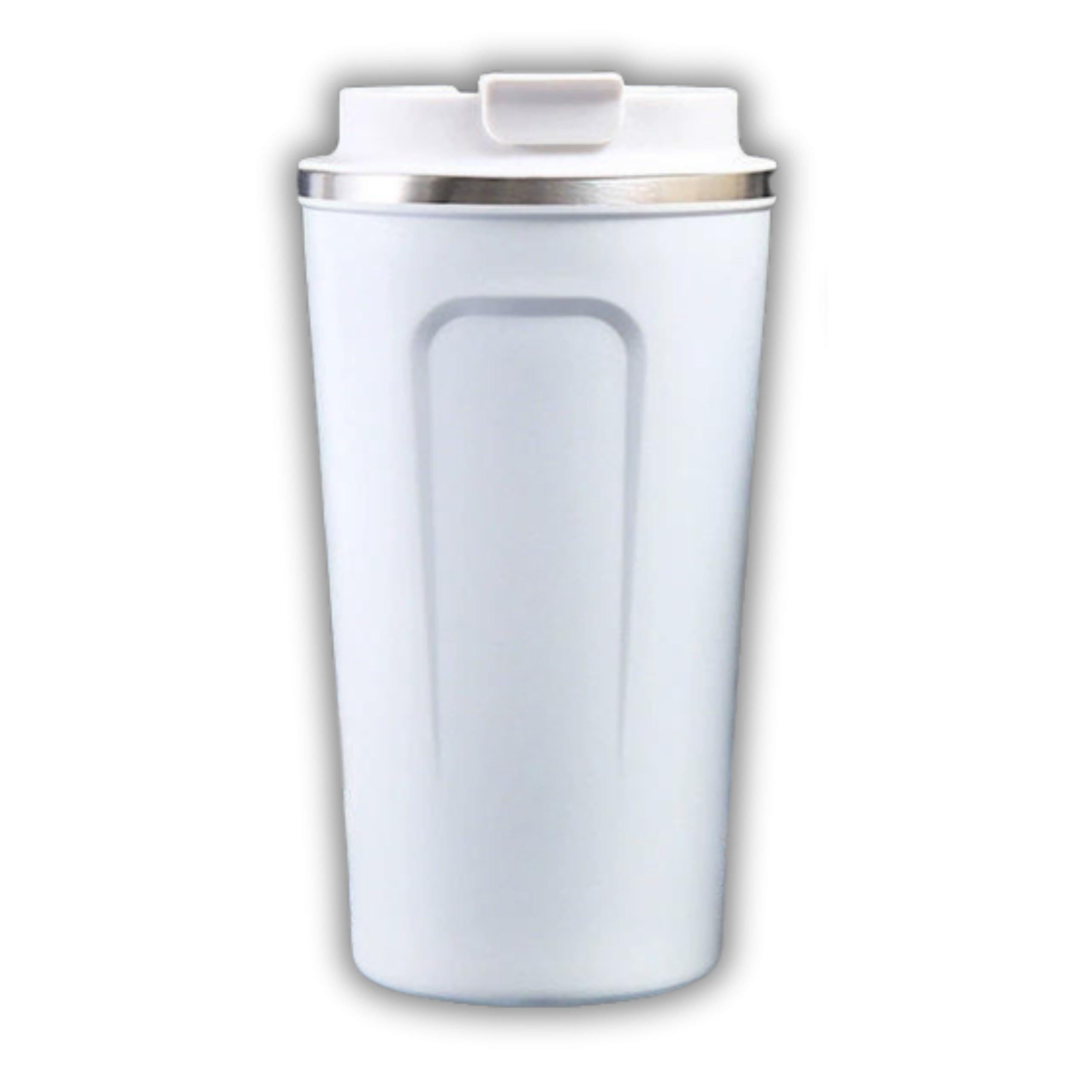 Customised Coffee Tumbler with Temperature Display UV printed  Name Text logo  -White