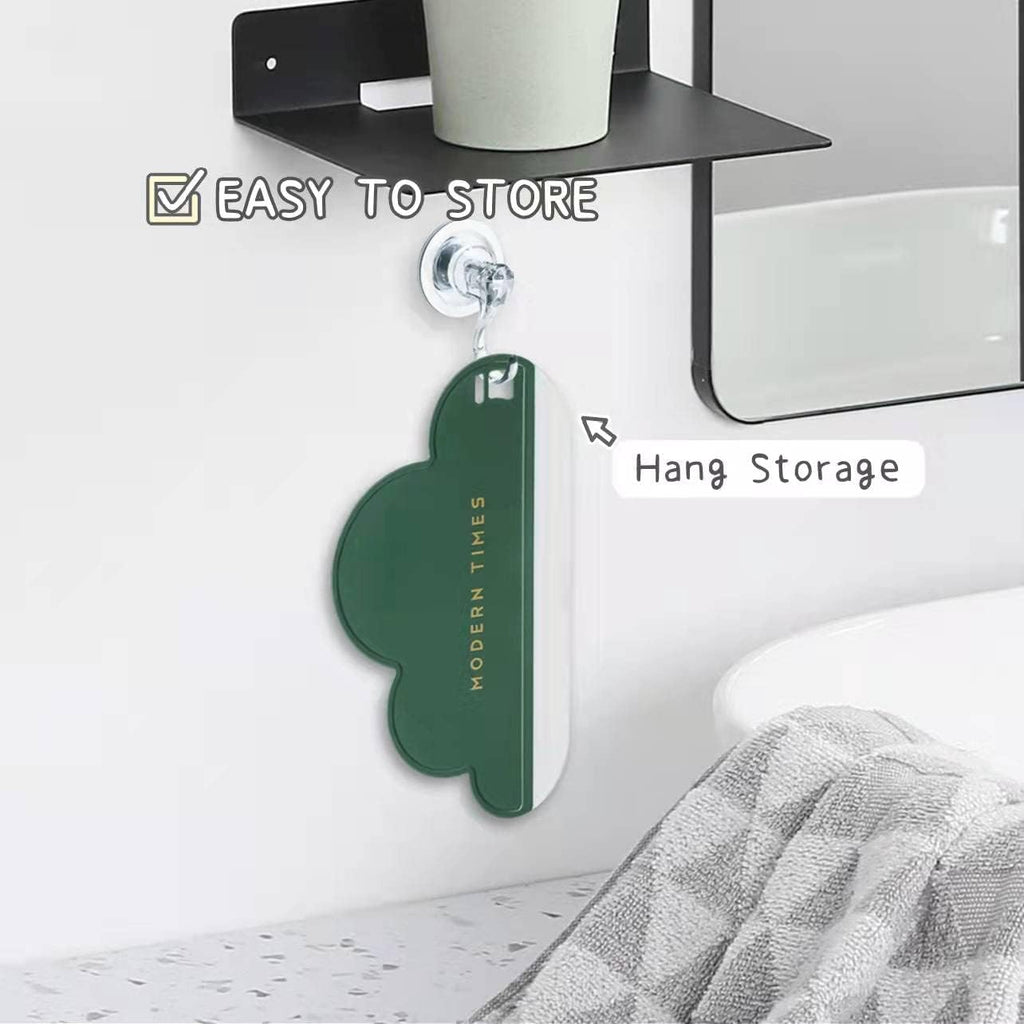 Multi Purpose Silicone Squeegee with Hanging Hook Water Blade for Cleaning Bathroom Shower Mirror Glass Kitchen Countertop Car Windows Wiper Scraper Waterblade Cleaner Tool (Pack of 2) (Round)