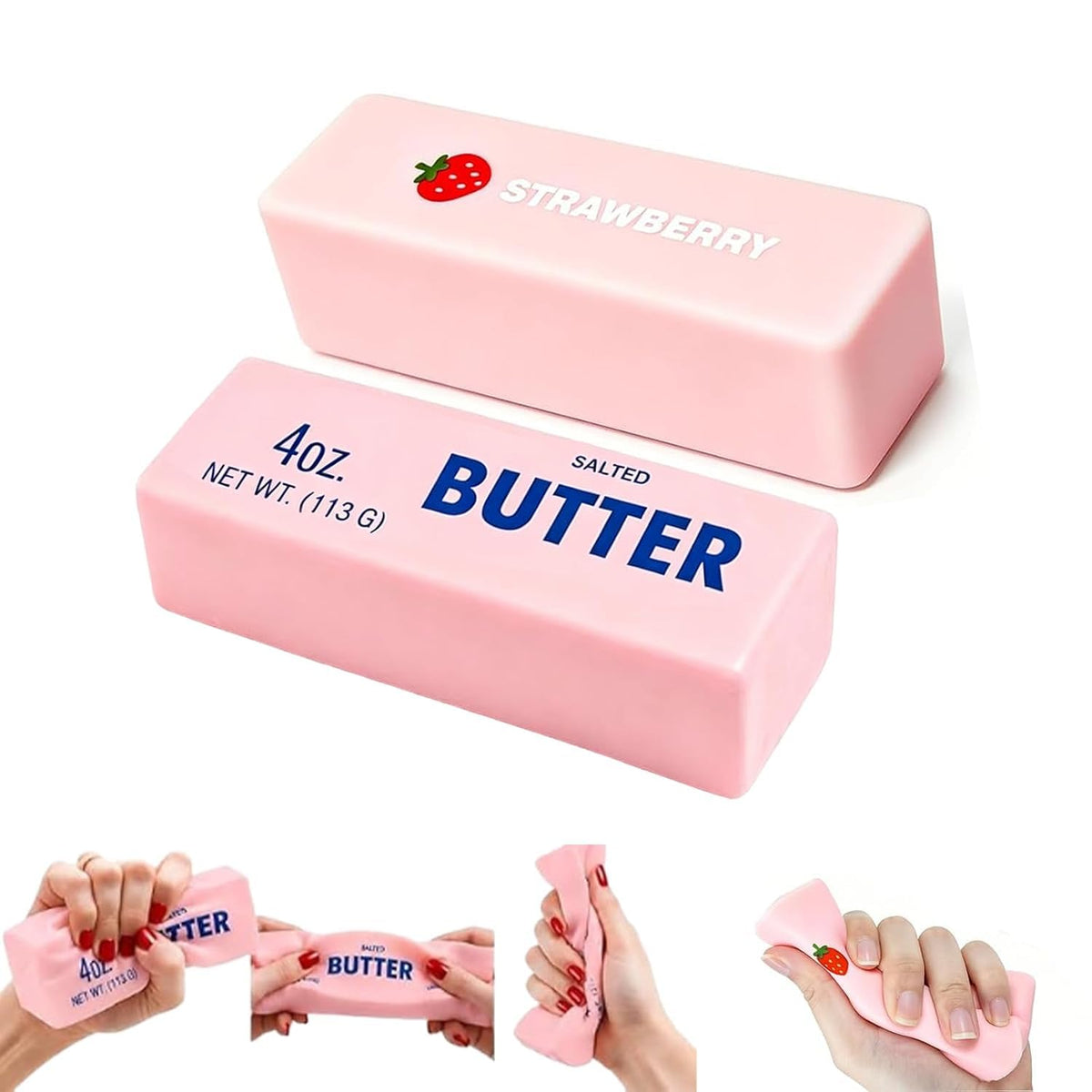Butter Squishy Toy, 4oz Butter Stress Relief Squishy Toys, for Anxiety Relief Hand Relax, Office Desk Decor Party Favor Gift (Random Colour)