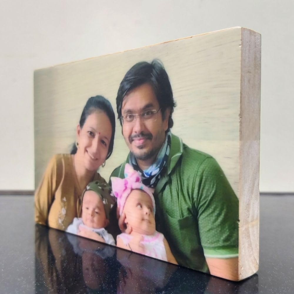 Custom Wooden Photo Frame Gift with Custom Name & Message -Full Print, Landscape