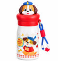 Dog Theme Animal Sipper Bottle  Stainless Steel Sipper Water Bottle with Straw  480 ml Leak proof Animal Sipper Bottle