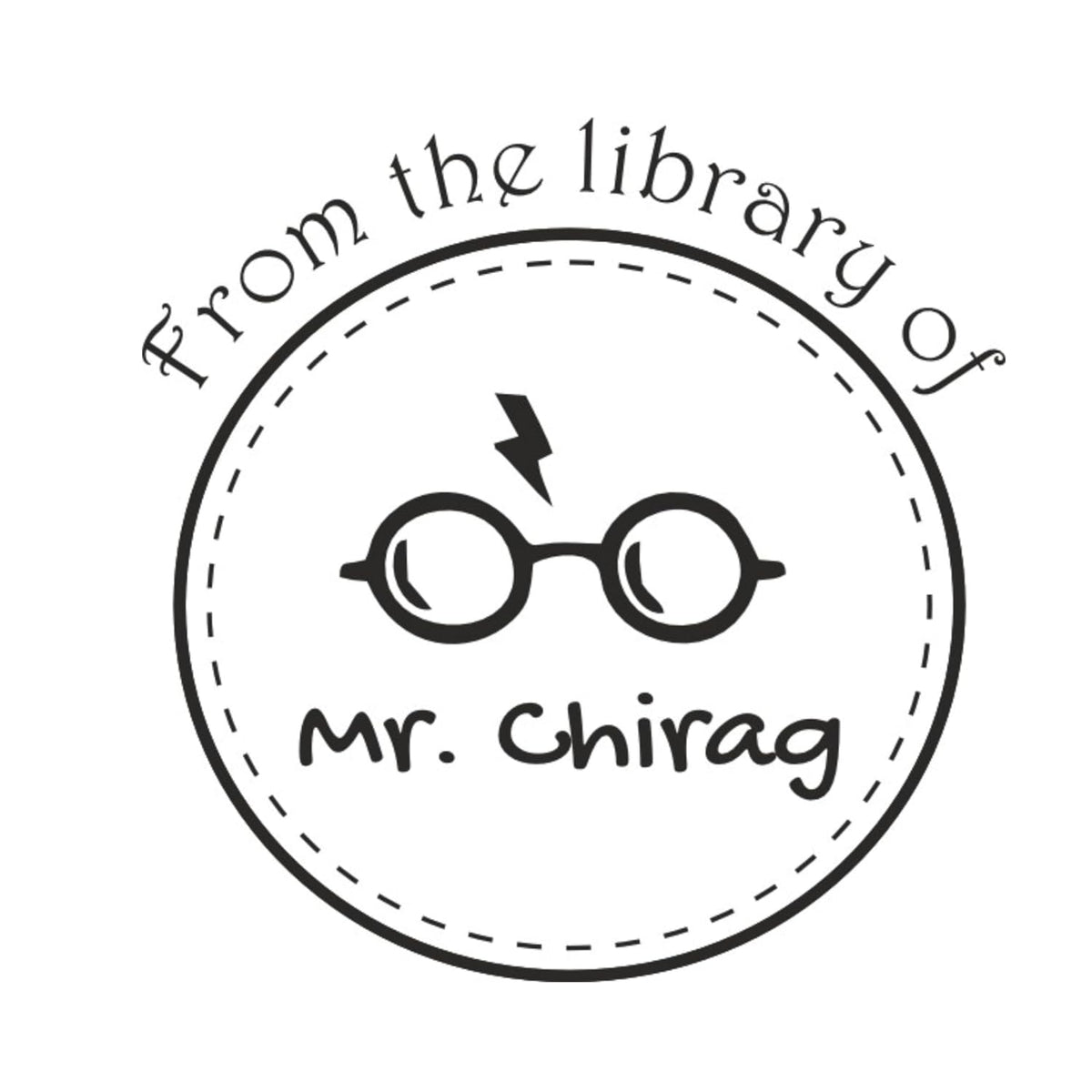Personalised HP Glasses Wooden Book Stamp
