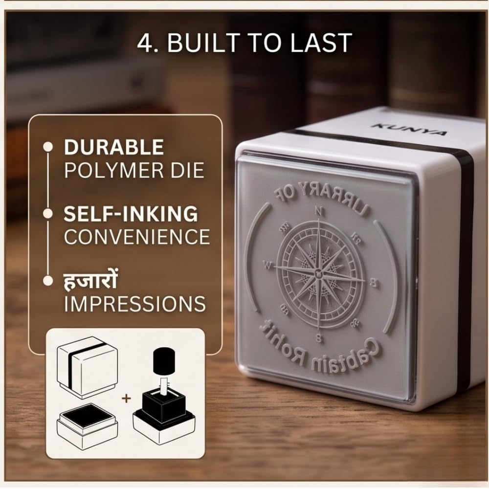 Personalised Caption Mask Self-Inking Book Stamp – 3.5 cm