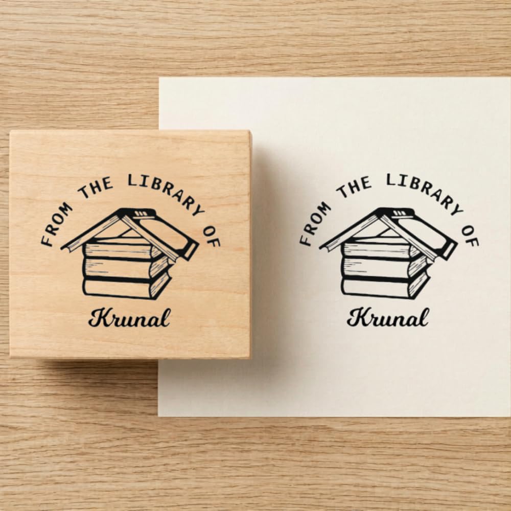 Personalised Kids Stamp with Your Name for School Book (3.5 cm Dia), customised for Stamping Books for Readers, Great Gift for booklovers, Kids, Scrap Book Journels