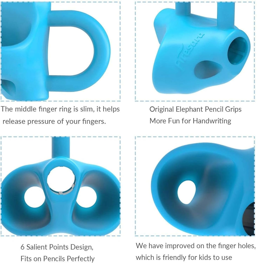 4 PCS Silicone Pencil Finger Grips – Ergonomic Writing Aid for Kids & Adults, Soft Non-Slip Grip for Pens, Pencils & Stylus, Handwriting Comfort Support