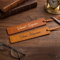 Custom Leatherette Bookmarks with Tassel 2 Pack, Classic Vintage – Personalized UV Printed Name & Quote Bookmarks for Book Lovers