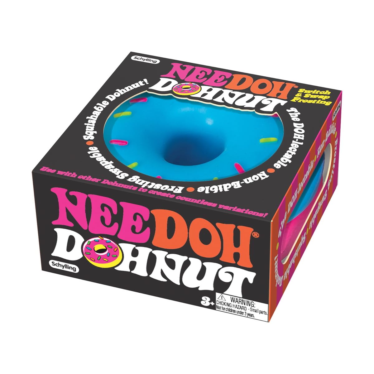 Ji and Ja Doughnuts - Sensory Fidget Toy - Assorted Colors - Ages 3 to Adult (Pack of 1)