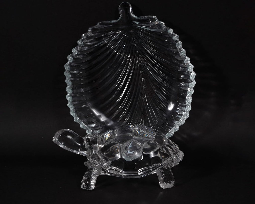 Vastu Feng Shui Crystal Turtle on Glass Plate – Clear Crystal Tortoise for Good Luck, Prosperity & Home Harmony