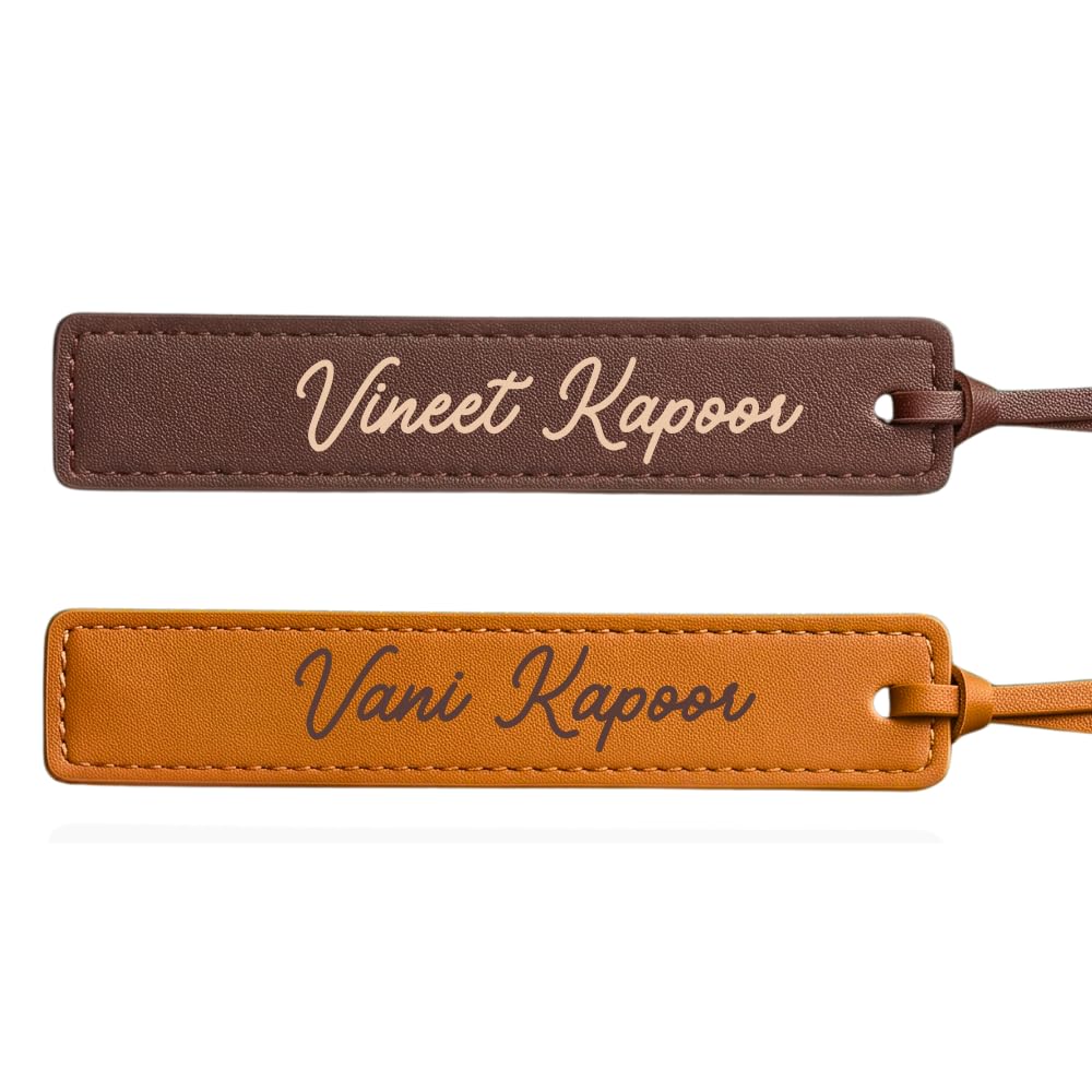 Custom Leatherette Bookmarks with Tassel 2 Pack, Classic Vintage – Personalized UV Printed Name & Quote Bookmarks for Book Lovers